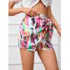imageMakeMeChic Womens Knot Side Wrap Shorts Tie Dye Zip Back Skort Casual Summer ShortsMulticolor C