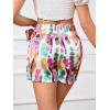 imageMakeMeChic Womens Knot Side Wrap Shorts Tie Dye Zip Back Skort Casual Summer ShortsMulticolor C