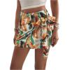 imageMakeMeChic Womens Knot Side Wrap Shorts Tie Dye Zip Back Skort Casual Summer ShortsMulticolor a