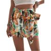 imageMakeMeChic Womens Knot Side Wrap Shorts Tie Dye Zip Back Skort Casual Summer ShortsMulticolor a