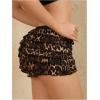 imageMakeMeChic Womens Leopard Bloomer Shorts Ruffle Hem Layered Y2K Bow Front Micro ShortsMulticolor
