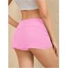 imageMakeMeChic Womens Mini Skirt with Shorts Y2K Pencil Micro SkortSolid Pink