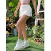 imageMakeMeChic Womens Mini Skirt with Shorts Y2K Pencil Micro SkortWhite Solid