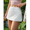 imageMakeMeChic Womens Mini Skirt with Shorts Y2K Pencil Micro SkortWhite Solid