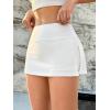 imageMakeMeChic Womens Mini Skirt with Shorts Y2K Pencil Micro SkortWhite Solid