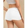 imageMakeMeChic Womens Mini Skirt with Shorts Y2K Pencil Micro SkortWhite Solid a