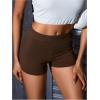 imageMakeMeChic Womens Workout Biker Shorts Elastic High Waisted Spandex Skinny Yoga Sporty ShortsCoffee Brown