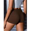 imageMakeMeChic Womens Workout Biker Shorts Elastic High Waisted Spandex Skinny Yoga Sporty ShortsCoffee Brown