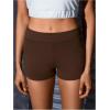 imageMakeMeChic Womens Workout Biker Shorts Elastic High Waisted Spandex Skinny Yoga Sporty ShortsCoffee Brown