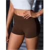 imageMakeMeChic Womens Workout Biker Shorts Elastic High Waisted Spandex Skinny Yoga Sporty ShortsCoffee Brown