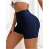 imageMakeMeChic Womens Workout Biker Shorts Elastic High Waisted Spandex Skinny Yoga Sporty ShortsDark Blue