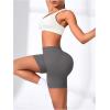 imageMakeMeChic Womens Workout Biker Shorts Elastic High Waisted Spandex Skinny Yoga Sporty ShortsDark Grey
