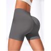 imageMakeMeChic Womens Workout Biker Shorts Elastic High Waisted Spandex Skinny Yoga Sporty ShortsDark Grey