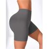imageMakeMeChic Womens Workout Biker Shorts Elastic High Waisted Spandex Skinny Yoga Sporty ShortsDark Grey