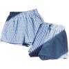 imageMakeMeChic Womens 3 Pack Plaid Boxer Shorts Y2k Elastic High Waist Lounge Gingham ShortsBlue Plaid and Striped