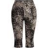 imageMakeMeChic Womens Cheetah Print Capri Leggings High Elastic Waist Y2K Knee Length LeggingsMulticolor C