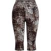 imageMakeMeChic Womens Cheetah Print Capri Leggings High Elastic Waist Y2K Knee Length LeggingsMulticolor a