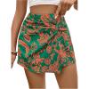 imageMakeMeChic Womens Floral Boho Shorts Twist Front Elastic Waist Summer SkortsGreen