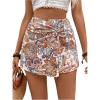 imageMakeMeChic Womens Floral Boho Shorts Twist Front Elastic Waist Summer SkortsMulticolor