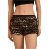 imageMakeMeChic Womens Leopard Bloomer Shorts Ruffle Hem Layered Y2K Bow Front Micro ShortsMulticolor