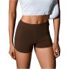 imageMakeMeChic Womens Workout Biker Shorts Elastic High Waisted Spandex Skinny Yoga Sporty ShortsCoffee Brown