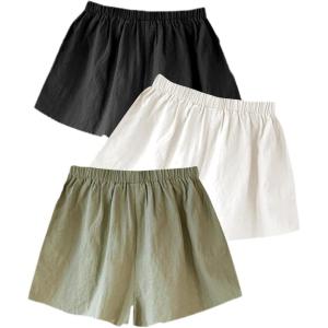 imageMakeMeChic Womens 3 Pack Plaid Boxer Shorts Y2k Elastic High Waist Lounge Gingham ShortsSolid Black White Green