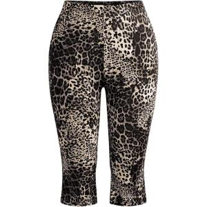 imageMakeMeChic Womens Cheetah Print Capri Leggings High Elastic Waist Y2K Knee Length LeggingsMulticolor C