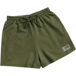 imageMakeMeChic Womens Elastic Waist Drawstring Sweat Shorts Workout Running Track ShortsArmy Green