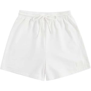 imageMakeMeChic Womens Elastic Waist Drawstring Sweat Shorts Workout Running Track ShortsWhite
