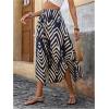 imageMakeMeChic Womens Boho Skirt Summer Beach Floral Flowy Long Midi SkirtBlue