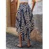 imageMakeMeChic Womens Boho Skirt Summer Beach Floral Flowy Long Midi SkirtBlue