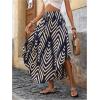 imageMakeMeChic Womens Boho Skirt Summer Beach Floral Flowy Long Midi SkirtBlue
