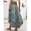 imageMakeMeChic Womens Boho Skirt Summer Beach Floral Flowy Long Midi SkirtBlue Multi
