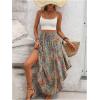 imageMakeMeChic Womens Boho Skirt Summer Beach Floral Flowy Long Midi SkirtMulticolored