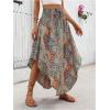 imageMakeMeChic Womens Boho Skirt Summer Beach Floral Flowy Long Midi SkirtMulticolored