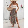 imageMakeMeChic Womens Boho Skirt Summer Beach Floral Flowy Long Midi SkirtMulticolored