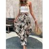 imageMakeMeChic Womens Boho Skirt Summer Beach Floral Flowy Long Midi SkirtWhite Black Multi
