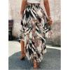 imageMakeMeChic Womens Boho Skirt Summer Beach Floral Flowy Long Midi SkirtWhite Black Multi
