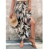 imageMakeMeChic Womens Boho Skirt Summer Beach Floral Flowy Long Midi SkirtWhite Black Multi