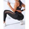 imageMakeMeChic Womens High Waist Skinny Sheer Mesh Insert Workout Leggings Yoga TightsBlack B