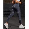 imageMakeMeChic Womens High Waist Skinny Sheer Mesh Insert Workout Leggings Yoga TightsDark Grey