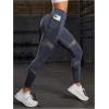 imageMakeMeChic Womens High Waist Skinny Sheer Mesh Insert Workout Leggings Yoga TightsDark Grey