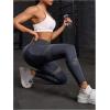 imageMakeMeChic Womens High Waist Skinny Sheer Mesh Insert Workout Leggings Yoga TightsDark Grey