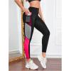 imageMakeMeChic Womens High Waist Skinny Sheer Mesh Insert Workout Leggings Yoga TightsMulticolor