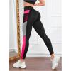 imageMakeMeChic Womens High Waist Skinny Sheer Mesh Insert Workout Leggings Yoga TightsMulticolor