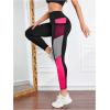 imageMakeMeChic Womens High Waist Skinny Sheer Mesh Insert Workout Leggings Yoga TightsMulticolor