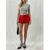 imageMakeMeChic Womens Lace Mini Skirt with Shorts Leopard Ruffle Skirt SkortRed