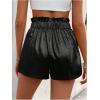 imageMakeMeChic Womens Metallic Shorts High Waisted Wide Leg Party ShortsBlack