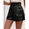 imageMakeMeChic Womens Metallic Shorts High Waisted Wide Leg Party ShortsBlack