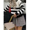imageMakeMeChic Womens Pleated Mini Skirt Plaid Print Flared Hem A Line Belted Preppy Short SkirtsBrown